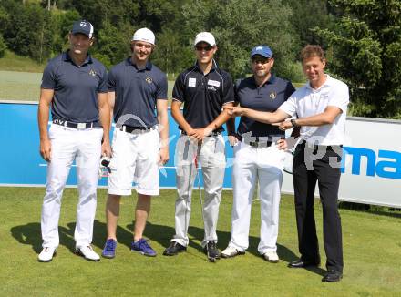 Kaernten Golf Open. Gerald Rauchenwald, Michael Grabner, Hanspeter Bacher, Gerhard Unterluggauer, Peter Hofstaetter (Organisator). Seltenheim, 1.6.2011.
Foto: Kuess
---
pressefotos, pressefotografie, kuess, qs, qspictures, sport, bild, bilder, bilddatenbank