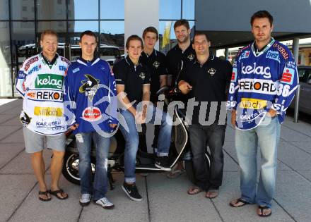 EBEL. Eishockey Bundesliga. Pressekonferenz VSV. Lynn Loyns, Marco Pewal, Niki Hartl,  Marco Wieser, Craig Weller, Pierre Luc Sleigher, Kyle Wanvig.  Villach, am 11.8.2011.
Foto: Kuess
---
pressefotos, pressefotografie, kuess, qs, qspictures, sport, bild, bilder, bilddatenbank