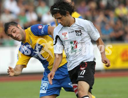 Fussball Bundesliga. Erste Liga. WAC/St. Andrae gegen Vienna. Jacobo, (WAC/St.Andrae), Marco Salvatore (Vienna). Wolfsberg, 19.8.2011
Foto: Kuess

---
pressefotos, pressefotografie, kuess, qs, qspictures, sport, bild, bilder, bilddatenbank