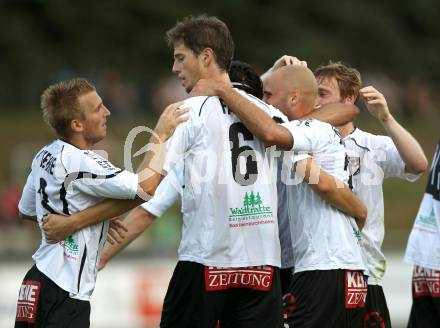 Fussball Bundesliga. Erste Liga. WAC/St. Andrae gegen Vienna. Torjubel WAC. Wolfsberg, 19.8.2011
Foto: Kuess

---
pressefotos, pressefotografie, kuess, qs, qspictures, sport, bild, bilder, bilddatenbank