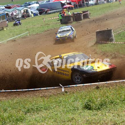Autocross Staatsmeisterschaftslauf.  Walter Marcher (K), Klaus Demuth (K).  Meiselding, 21.8.2011
Foto: Kuess

---
pressefotos, pressefotografie, kuess, qs, qspictures, sport, bild, bilder, bilddatenbank