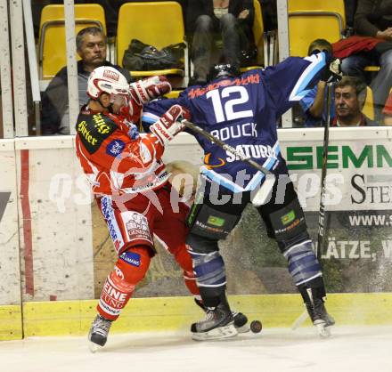 Eishockey Testspiel KAC gegen ERC Ingolstadt. Reichel Johannes (KAC), Tyler Bouck (ERC Ingolstadt). Klagenfurt, 28.8.2011.
Foto: Kuess 

---
pressefotos, pressefotografie, kuess, qs, qspictures, sport, bild, bilder, bilddatenbank