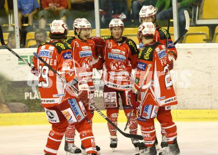 Eishockey Testspiel KAC gegen ERC Ingolstadt. Torjubel KAC. Klagenfurt, 28.8.2011.
Foto: Kuess 

---
pressefotos, pressefotografie, kuess, qs, qspictures, sport, bild, bilder, bilddatenbank