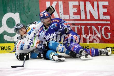 EBEL. Eishockey Bundesliga. EC Rekord Fenster VSV gegen EHC LIWEST Linz. Pierre Luc Sleigher, (VSV), Robert Lukas  (Linz). Villach, am 7.10.2011.
Foto: Kuess 


---
pressefotos, pressefotografie, kuess, qs, qspictures, sport, bild, bilder, bilddatenbank