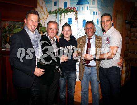 70. Geburtstag von Josef Thulller.  Dietmar Thuller, Josef Thuller, Philipp Thuller, Matthias Dollinger, Marco Reich. Klagenfurt, 18.11.2011.
Foto: Kuess
---
pressefotos, pressefotografie, kuess, qs, qspictures, sport, bild, bilder, bilddatenbank