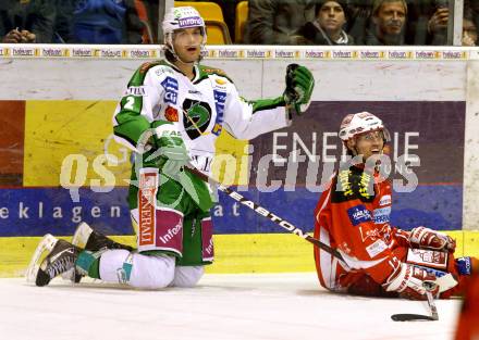 EBEL. Eishockey Bundesliga. KAC gegen HDD TILIA Olimpija Ljubljana. HAGER Gregor (KAC), COLE Brad (Laibach). Klagenfurt, am 6.12.2011.
Foto: Kuess

---
pressefotos, pressefotografie, kuess, qs, qspictures, sport, bild, bilder, bilddatenbank