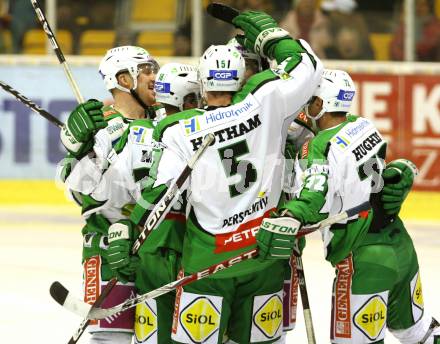 EBEL. Eishockey Bundesliga. KAC gegen HDD TILIA Olimpija Ljubljana. Jubel  (Laibach). Klagenfurt, am 6.12.2011.
Foto: Kuess

---
pressefotos, pressefotografie, kuess, qs, qspictures, sport, bild, bilder, bilddatenbank