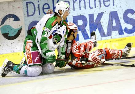 EBEL. Eishockey Bundesliga. KAC gegen HDD TILIA Olimpija Ljubljana. HERBURGER Raphael (KAC), COLE Brad (Laibach). Klagenfurt, am 6.12.2011.
Foto: Kuess
Foto: Kuess

---
pressefotos, pressefotografie, kuess, qs, qspictures, sport, bild, bilder, bilddatenbank