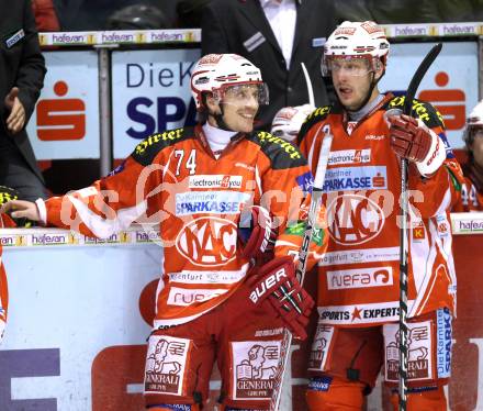 EBEL. Eishockey Bundesliga. KAC.  Dieter Kalt, Johannes Kirisits. Klagenfurt, am 11.12.2011.
Foto: Kuess

---
pressefotos, pressefotografie, kuess, qs, qspictures, sport, bild, bilder, bilddatenbank