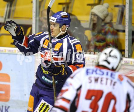 Eishockey Oesterreich Cup. Oesterreich gegen Slowakei.  Torjubel Branko Radivojevic (Slowakei). Klagenfurt, 17.12.2011.
Foto: Kuess

---
pressefotos, pressefotografie, kuess, qs, qspictures, sport, bild, bilder, bilddatenbank