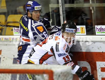 Eishockey Oesterreich Cup. Oesterreich gegen Slowakei. Johannes Kirisits,  (Oesterreich), Milan Bartovic (Slowakei). Klagenfurt, 17.12.2011.
Foto: Kuess

---
pressefotos, pressefotografie, kuess, qs, qspictures, sport, bild, bilder, bilddatenbank