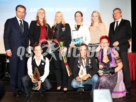 Sportgala. Ehrung Sportler des Jahres. Peter Gauper, Sandra Kleinberger, Jasmin Ouschan, Michaela taupe-Traer, Lisa Zaiser, Peter Kaiser, Ilka Minor, Lara Vadlau, Sabine Fillafer . Velden, 22.12.2011.
Foto: Kuess 


---
pressefotos, pressefotografie, kuess, qs, qspictures, sport, bild, bilder, bilddatenbank