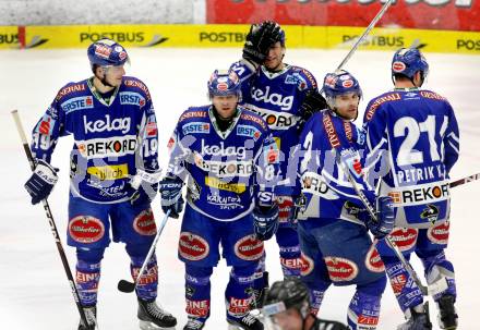 EBEL. Eishockey Bundesliga. EC Rekord Fenster VSV gegen EHC LIWEST BLACK WINGS LINZ.  BACHER Stefan, KASPITZ Roland, MITCHELL Kevin, PETRIK Nicolas, CRAIG Michael  (VSV). Villach, am 13.1.2012.
Foto: Kuess 


---
pressefotos, pressefotografie, kuess, qs, qspictures, sport, bild, bilder, bilddatenbank