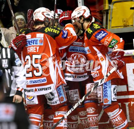 EBEL. Eishockey Bundesliga. KAC gegen EHC LIWEST Linz. Torjubel KAC. Klagenfurt, am 29.1.2012.
Foto: Kuess

---
pressefotos, pressefotografie, kuess, qs, qspictures, sport, bild, bilder, bilddatenbank