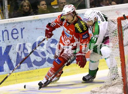 EBEL. Eishockey Bundesliga. KAC gegen HDD TILIA Olimpija Ljubljana. LAMMERS John (KAC), GOLICIC Bostjan (Laibach). Klagenfurt, am 12.2.2012.
Foto: Kuess

---
pressefotos, pressefotografie, kuess, qs, qspictures, sport, bild, bilder, bilddatenbank
