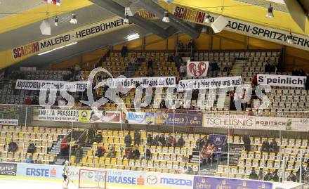 EBEL. Eishockey Bundesliga. KAC gegen HDD TILIA Olimpija Ljubljana. Protest der Fans gegen ueberhoehte Abopreise. Klagenfurt, am 12.2.2012.
Foto: Kuess

---
pressefotos, pressefotografie, kuess, qs, qspictures, sport, bild, bilder, bilddatenbank