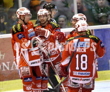 EBEL. Eishockey Bundesliga. KAC gegen HDD TILIA Olimpija Ljubljana. Torjubel KAC. Klagenfurt, am 12.2.2012.
Foto: Kuess

---
pressefotos, pressefotografie, kuess, qs, qspictures, sport, bild, bilder, bilddatenbank
