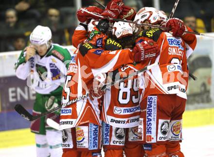 EBEL. Eishockey Bundesliga. KAC gegen HDD TILIA Olimpija Ljubljana. Torjubel KAC. Klagenfurt, am 12.2.2012.
Foto: Kuess

---
pressefotos, pressefotografie, kuess, qs, qspictures, sport, bild, bilder, bilddatenbank