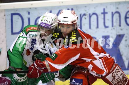 EBEL. Eishockey Bundesliga. KAC gegen HDD TILIA Olimpija Ljubljana. Thomas Koch, (KAC), Bostjan Golicic  (Laibach). Klagenfurt, am 12.2.2012.
Foto: Kuess

---
pressefotos, pressefotografie, kuess, qs, qspictures, sport, bild, bilder, bilddatenbank