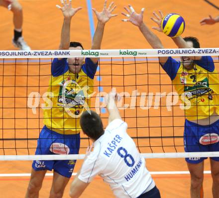 Volleyball. MEVZA. SK Aich/Dob gegen VK Chemes Humenne. Matija Sabljak, Allan Van De Loo (Aich/Dob), (Humenne). Bleiburg, am 15.2.2012.
Foto: Kuess 


---
pressefotos, pressefotografie, kuess, qs, qspictures, sport, bild, bilder, bilddatenbank