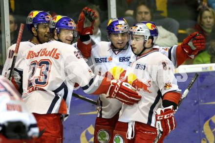 EBEL. Eishockey Bundesliga. KAC gegen EC Red Bull Salzburg. Torjubel Salzburg. Klagenfurt, am 21.2.2012.
Foto: Kuess

---
pressefotos, pressefotografie, kuess, qs, qspictures, sport, bild, bilder, bilddatenbank