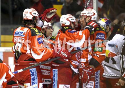 EBEL. Eishockey Bundesliga. KAC gegen EC Red Bull Salzburg. Torjubel KAC. Klagenfurt, am 21.2.2012.
Foto: Kuess

---
pressefotos, pressefotografie, kuess, qs, qspictures, sport, bild, bilder, bilddatenbank