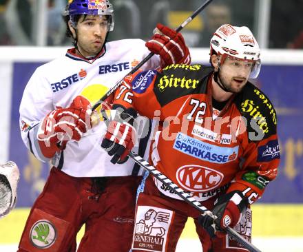 EBEL. Eishockey Bundesliga. KAC gegen EC Red Bull Salzburg. Andrei Zyuzin, (KAC), Ramzi Abid  (Salzburg). Klagenfurt, am 21.2.2012.
Foto: Kuess

---
pressefotos, pressefotografie, kuess, qs, qspictures, sport, bild, bilder, bilddatenbank