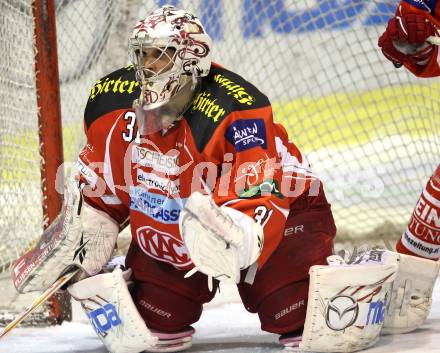 EBEL. Eishockey Bundesliga. KAC gegen EC Red Bull Salzburg. Andy Chiodo (KAC). Klagenfurt, am 21.2.2012.
Foto: Kuess

---
pressefotos, pressefotografie, kuess, qs, qspictures, sport, bild, bilder, bilddatenbank