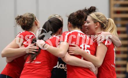 Volleyball BUndesliga. WVL. ATSC Wildcats gegen VC Tirol. Jubel (Wildcats). Klagenfurt, 22.2.2012.
Foto: Kuess
---
pressefotos, pressefotografie, kuess, qs, qspictures, sport, bild, bilder, bilddatenbank