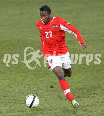 Fussball Laenderspiel. Oesterreich gegen Finnland. David Alaba (Oesterreich). Klagenfurt Woerthersee Stadion, 29.2.2012.
Foto: Kuess

---
pressefotos, pressefotografie, kuess, qs, qspictures, sport, bild, bilder, bilddatenbank