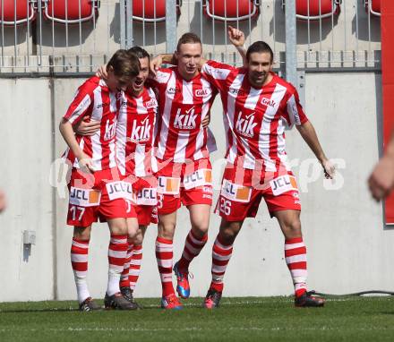 Fussball Regionalliga. SK Austria Klagenfurt gegen GAK. Torjubel GAK. Klagenfurt, 25.3.2012
Foto: Kuess

---
pressefotos, pressefotografie, kuess, qs, qspictures, sport, bild, bilder, bilddatenbank