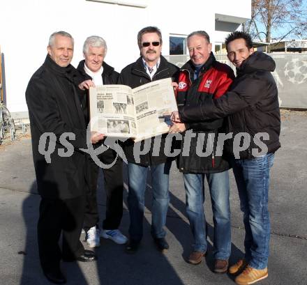 Fussball. Kaerntner  Ex-Fussballer bei Rapid Wien. Peter Hrstic, Alois Jagodic, Kurt Widmann, Walter Ludescher, Matthias Dollinger. Klagenfurt, am 16.1.2012.
Foto: Kuess
---
pressefotos, pressefotografie, kuess, qs, qspictures, sport, bild, bilder, bilddatenbank