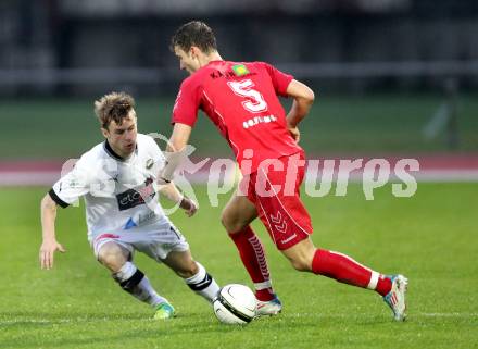 Fussball. Regionalliga.  VSV gegen St. Florian. Daniel Pirker, (VSV), Nico Antonitsch  (St. Florian). Villach, 5.4.2012. 
Foto: Kuess

---
pressefotos, pressefotografie, kuess, qs, qspictures, sport, bild, bilder, bilddatenbank