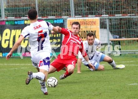 Fussball Regionalliga. SAK gegen Vorwaerts Steyr. Murat Veliu, Florian Oberrisser (SAK), Daniel Lindorfer (Steyr). Klagenfurt, am 7.4.2012.
Foto: Kuess
---
pressefotos, pressefotografie, kuess, qs, qspictures, sport, bild, bilder, bilddatenbank