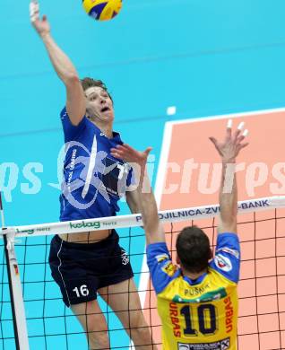 Volleyball. MEVZA. SK Aich/Dob gegen Hypo Tirol Volleyballteam. Arvydas Miseikis (Tirol). Bleiburg, am 12.4.2012.
Foto: Kuess 


---
pressefotos, pressefotografie, kuess, qs, qspictures, sport, bild, bilder, bilddatenbank