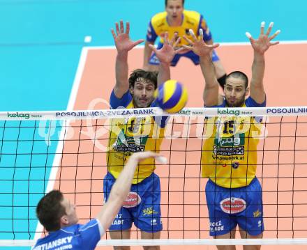 Volleyball. MEVZA. SK Aich/Dob gegen Hypo Tirol Volleyballteam. Stoyko Nenchev,  Ivaylo Barutov (Aich/Dob). Bleiburg, am 12.4.2012.
Foto: Kuess 


---
pressefotos, pressefotografie, kuess, qs, qspictures, sport, bild, bilder, bilddatenbank
