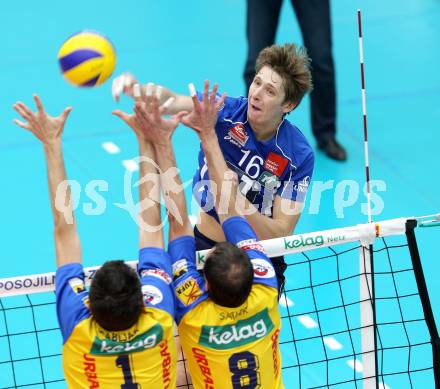 Volleyball. MEVZA. SK Aich/Dob gegen Hypo Tirol Volleyballteam. Arvydas Miseikis  (Tirol). Bleiburg, am 12.4.2012.
Foto: Kuess 


---
pressefotos, pressefotografie, kuess, qs, qspictures, sport, bild, bilder, bilddatenbank