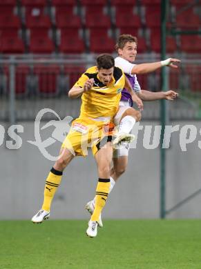 Fussball Regionalliga. SK Austria Klagenfurt gegen FC Gratkorn. Peter Pucker, (Klagenfurt), David Lugonjic (Gratkorn).  Klagenfurt, 13.4.2012
Foto: Kuess

---
pressefotos, pressefotografie, kuess, qs, qspictures, sport, bild, bilder, bilddatenbank