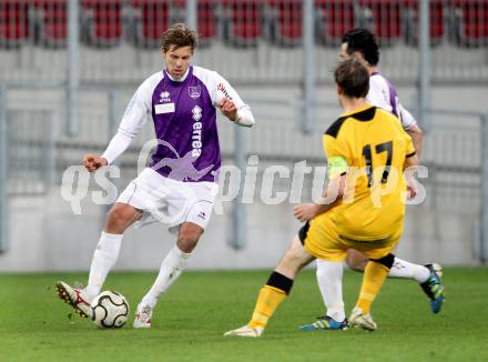 Fussball Regionalliga. SK Austria Klagenfurt gegen FC Gratkorn. Boris Huettenbrenner, (Klagenfurt), Markus Gsellmann (Gratkorn).  Klagenfurt, 13.4.2012
Foto: Kuess

---
pressefotos, pressefotografie, kuess, qs, qspictures, sport, bild, bilder, bilddatenbank