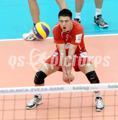 Volleyball. MEVZA. SK Aich/Dob gegen Hypo Tirol Volleyballteam. Jure Ivartnik (Aich/Dob). Bleiburg, am 12.4.2012.
Foto: Kuess 


---
pressefotos, pressefotografie, kuess, qs, qspictures, sport, bild, bilder, bilddatenbank