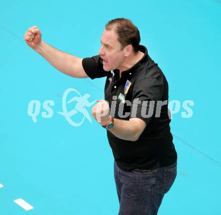 Volleyball. MEVZA. SK Aich/Dob gegen Hypo Tirol Volleyballteam. Jubel Martin Micheu (Aich/Dob). Bleiburg, am 12.4.2012.
Foto: Kuess 


---
pressefotos, pressefotografie, kuess, qs, qspictures, sport, bild, bilder, bilddatenbank