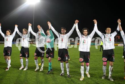 Fussball. Erste Liga.  WAC/St. Andrae gegen FC Lustenau. Jubel WAC. Wolfsberg, 17.4.2012. 
Foto: Kuess

---
pressefotos, pressefotografie, kuess, qs, qspictures, sport, bild, bilder, bilddatenbank