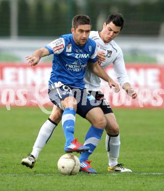 Fussball. Erste Liga.  WAC/St. Andrae gegen FC Lustenau. Roland Putsche, (WAC), Enes Novinic (Lustenau). Wolfsberg, 17.4.2012. 
Foto: Kuess

---
pressefotos, pressefotografie, kuess, qs, qspictures, sport, bild, bilder, bilddatenbank