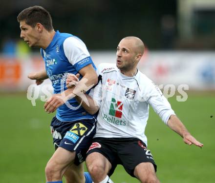 Fussball. Erste Liga.  WAC/St. Andrae gegen FC Lustenau. Stephan Stueckler,  (WAC), Stipe Vucur (Lustenau). Wolfsberg, 17.4.2012. 
Foto: Kuess

---
pressefotos, pressefotografie, kuess, qs, qspictures, sport, bild, bilder, bilddatenbank