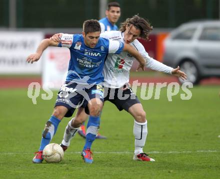Fussball. Erste Liga.  WAC/St. Andrae gegen FC Lustenau. Dario Bladauf, (WAC), Enes Novinic (Lustenau). Wolfsberg, 17.4.2012. 
Foto: Kuess

---
pressefotos, pressefotografie, kuess, qs, qspictures, sport, bild, bilder, bilddatenbank