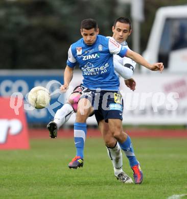 Fussball. Erste Liga.  WAC/St. Andrae gegen FC Lustenau. Nenad Jovanovic,  (WAC), Ali Abd Al Rahman Osman (Lustenau). Wolfsberg, 17.4.2012. 
Foto: Kuess

---
pressefotos, pressefotografie, kuess, qs, qspictures, sport, bild, bilder, bilddatenbank
