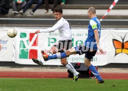 Fussball. Erste Liga.  WAC/St. Andrae gegen FC Lustenau. Gernot Suppan,  (WAC), Dennis Mimm (Lustenau). Wolfsberg, 17.4.2012. 
Foto: Kuess

---
pressefotos, pressefotografie, kuess, qs, qspictures, sport, bild, bilder, bilddatenbank