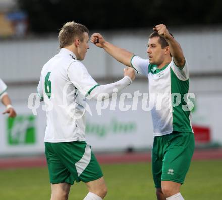 Fussball Regionalliga. VSV gegen DSV Leoben. Torjubel Florian Wurzinger (Leoben). Villach, 20.4.2012.
Fotos: Kuess
---
pressefotos, pressefotografie, kuess, qs, qspictures, sport, bild, bilder, bilddatenbank