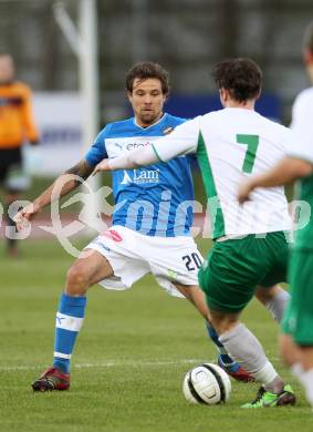 Fussball Regionalliga. VSV gegen DSV Leoben. Michael Kirisists,  (VSV), Gergely Fuefza (Leoben). Villach, 20.4.2012.
Fotos: Kuess
---
pressefotos, pressefotografie, kuess, qs, qspictures, sport, bild, bilder, bilddatenbank