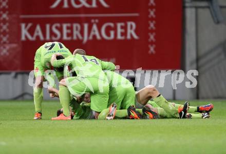 Fussball Regionalliga. SK Austria Klagenfurt gegen Wels FC. Torjubel Wels.  Klagenfurt, 25.4.2012
Foto: Kuess

---
pressefotos, pressefotografie, kuess, qs, qspictures, sport, bild, bilder, bilddatenbank